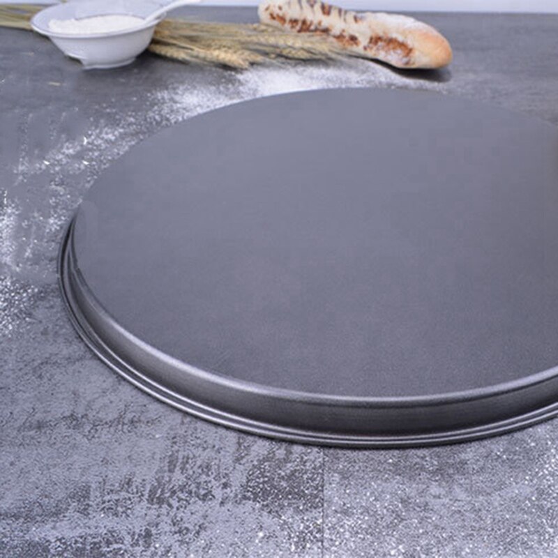 9/10/11/12/14 tommers rund pizzaplate pizzapanneform karbonstål non-stick pizzapaier grunne tallerkenbrettform kjøkkenbakeverktøy