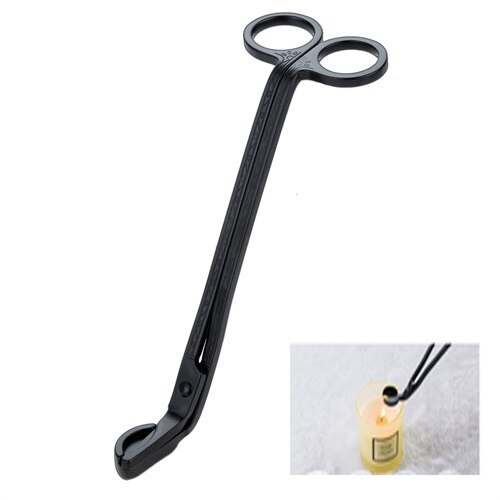 1Pc Stainless Steel Candle Wick Trimmer Oil Lamp Trim Scissor Cutter Snuffer Tool Hook Clipper Candle Accessories 180*57mm: A