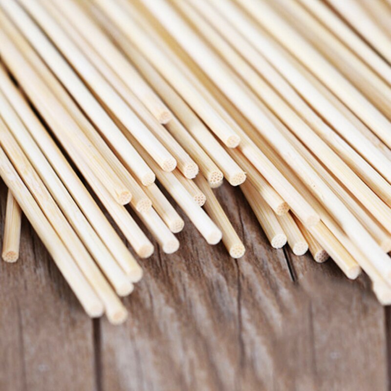 100-200Pcs Bbq Gereedschap Lange Bamboe Spiesjes Sticks Bbq Candy Stickers Twister Katoen Floss Bbq Accessoires Restaurant 30cm * 2.5Mm