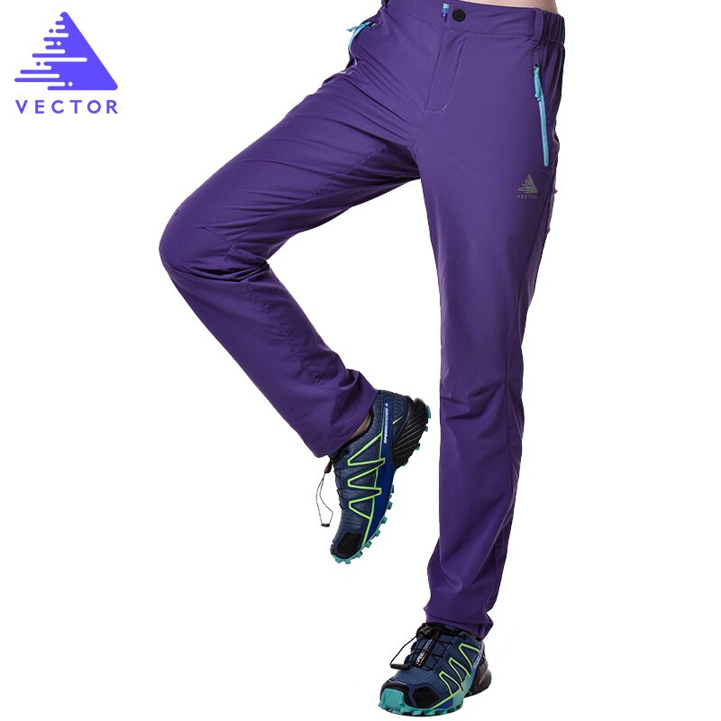 VECTOR Quick Dry Camping Hiking Pants Men Women Elastic Breathable Outdoor Sports Trousers Mountaineering Trekking Running 50026: Purple  Women / XXL