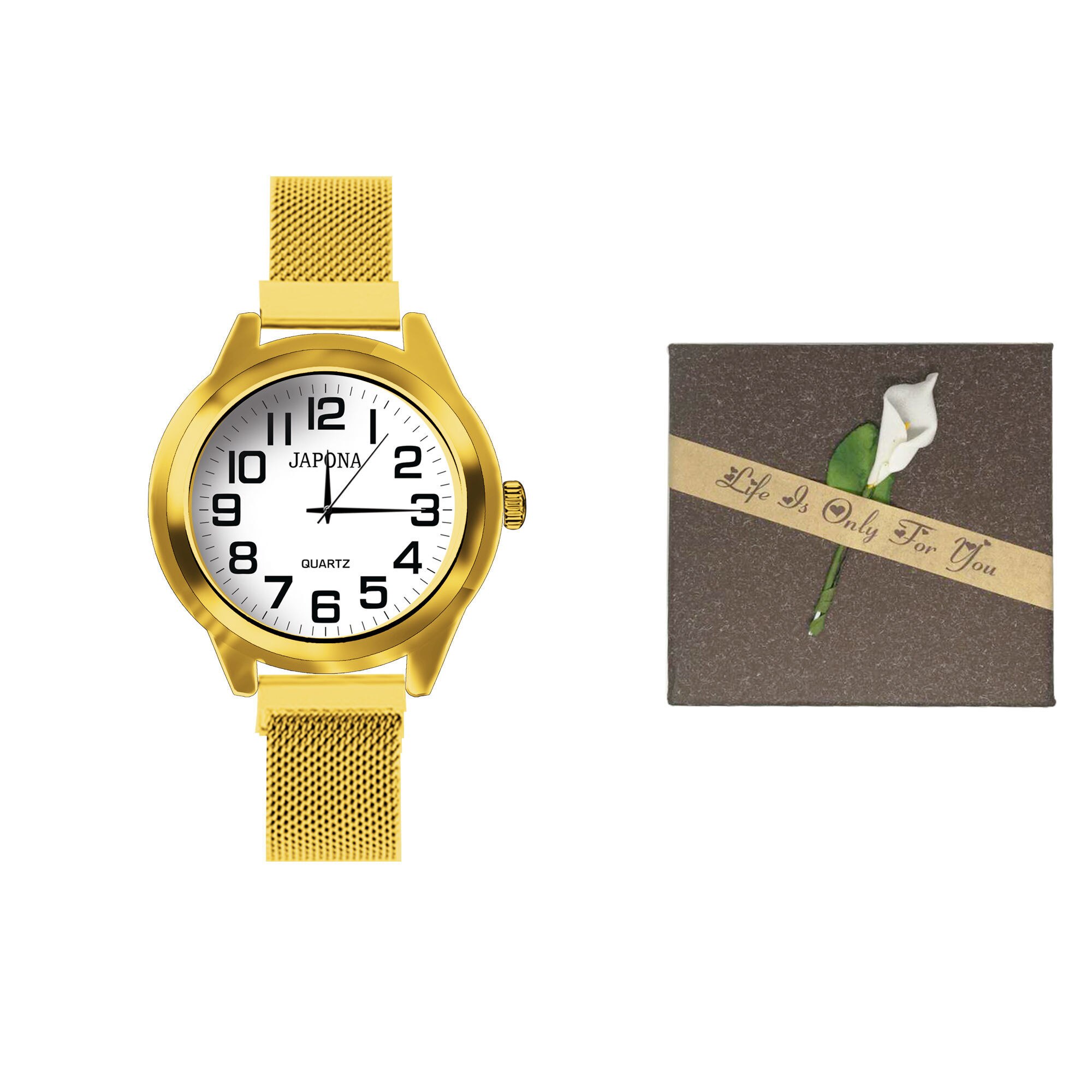 Montre électronique étanche pour hommes, bracelet élastique, ancienne montre pour femme, à l'ancienne, pour épreuve de mots: Golden magnet belt