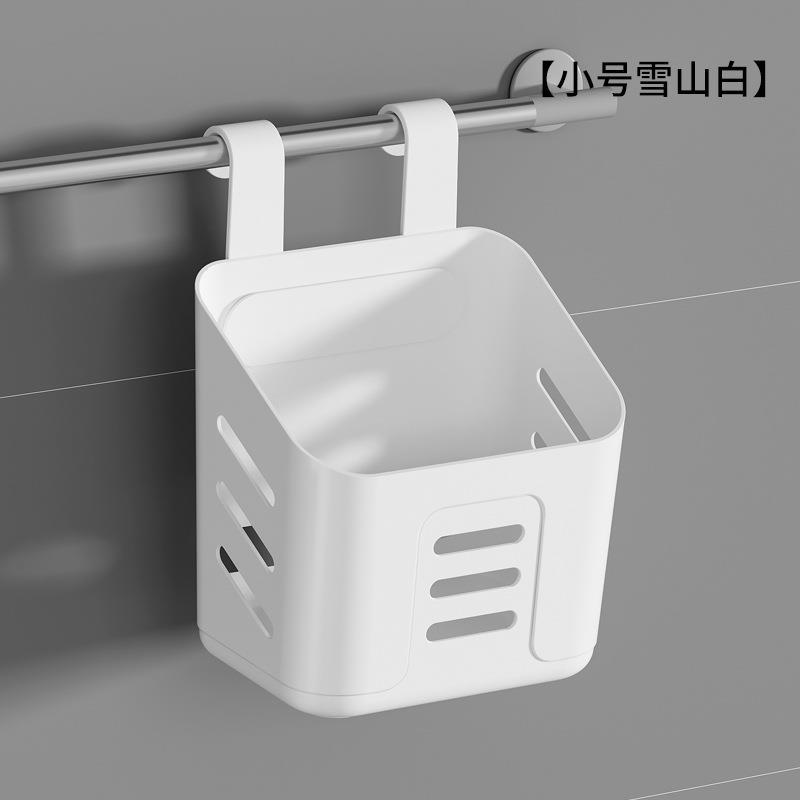 Kitchen Hanging Storage Basket Household Hanging Basket Bathroom Shelf Hangable Toilet Wall Hanging Plastic Kitchen Organizer: black