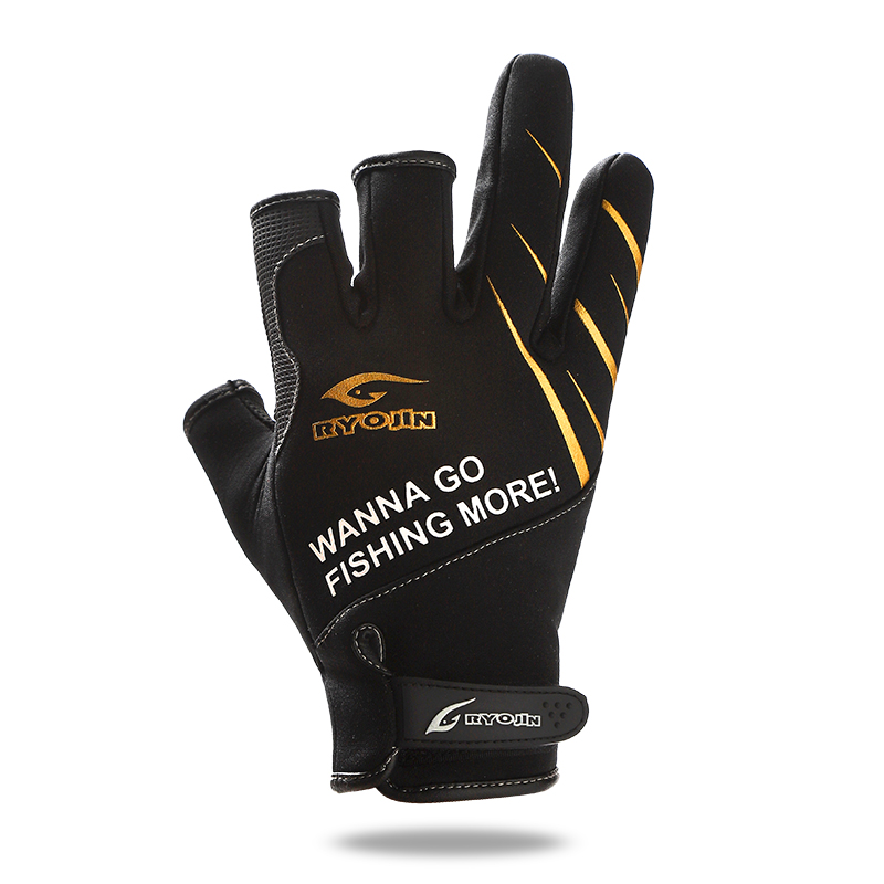 Vissershandschoenen Drie Vingers Herfst Winter Heren Vissershandschoen Warme Outdoor Vissershandschoen Drie Vinger Gesneden: L / Goud