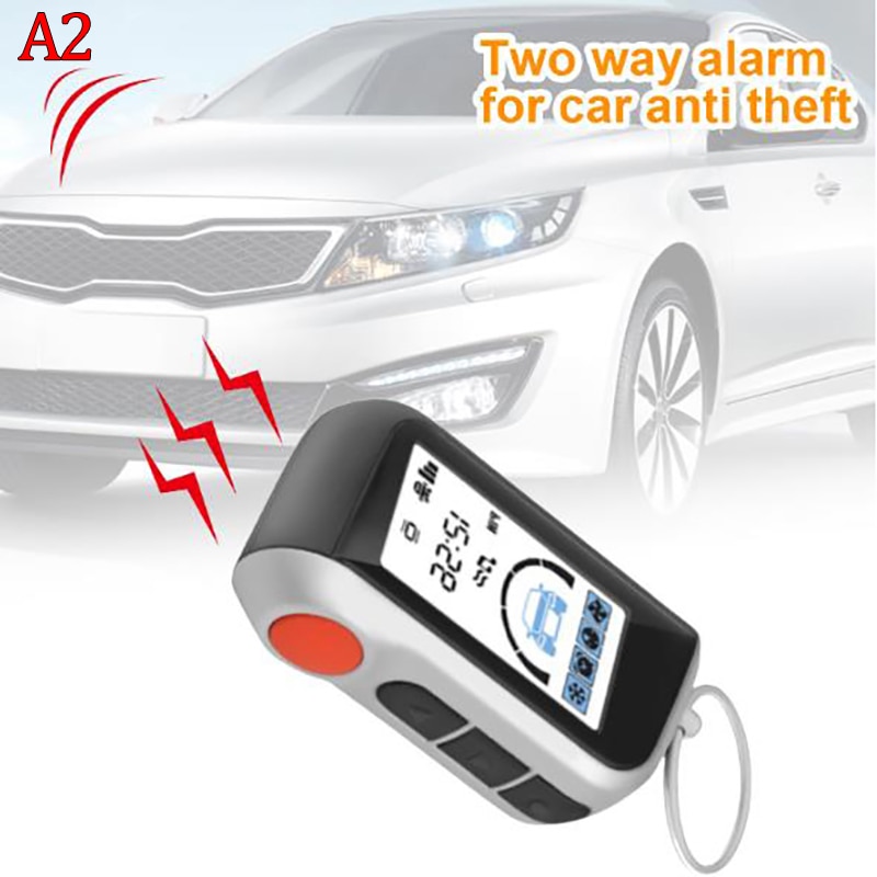 A93 LCD Remote Control Keychain Two Way Car Burglar Alarm System Key Chain