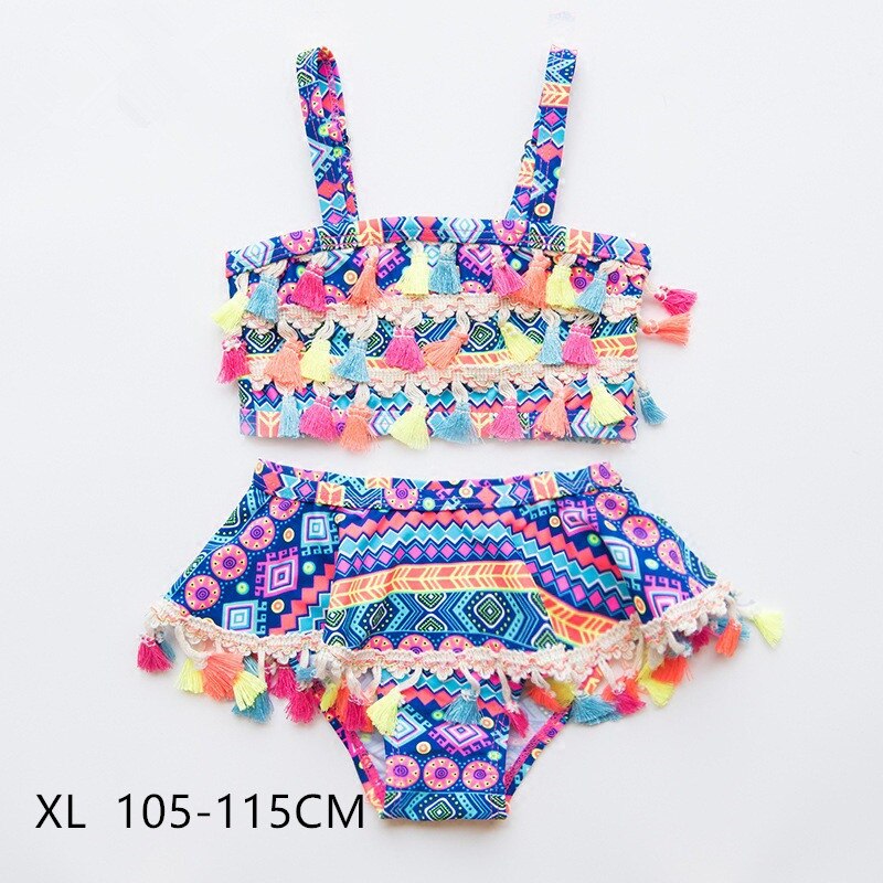 Ins børne badedragt pige split baby 3- år national vind børn strand wear kvaster badedragt dejlig prinsesse bikini sæt  yz20043: Xl  105-115cm