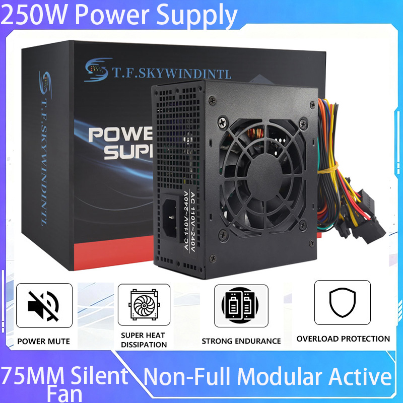250 W Netzteil 50 Hz/60 Hz SFX 110 V/240 V 5 A Nicht vollmodulares aktives PFC 75 mm leiser Lüfter Hocheffizientes hervorragendes Netzteil