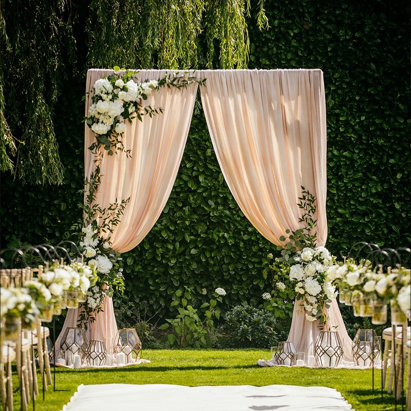 Square Wedding Arch Background Prop Single Arch Recyclable PVC Ring Outdoor Lawn Weding Flower Door Rack Wedding Birthday Decor