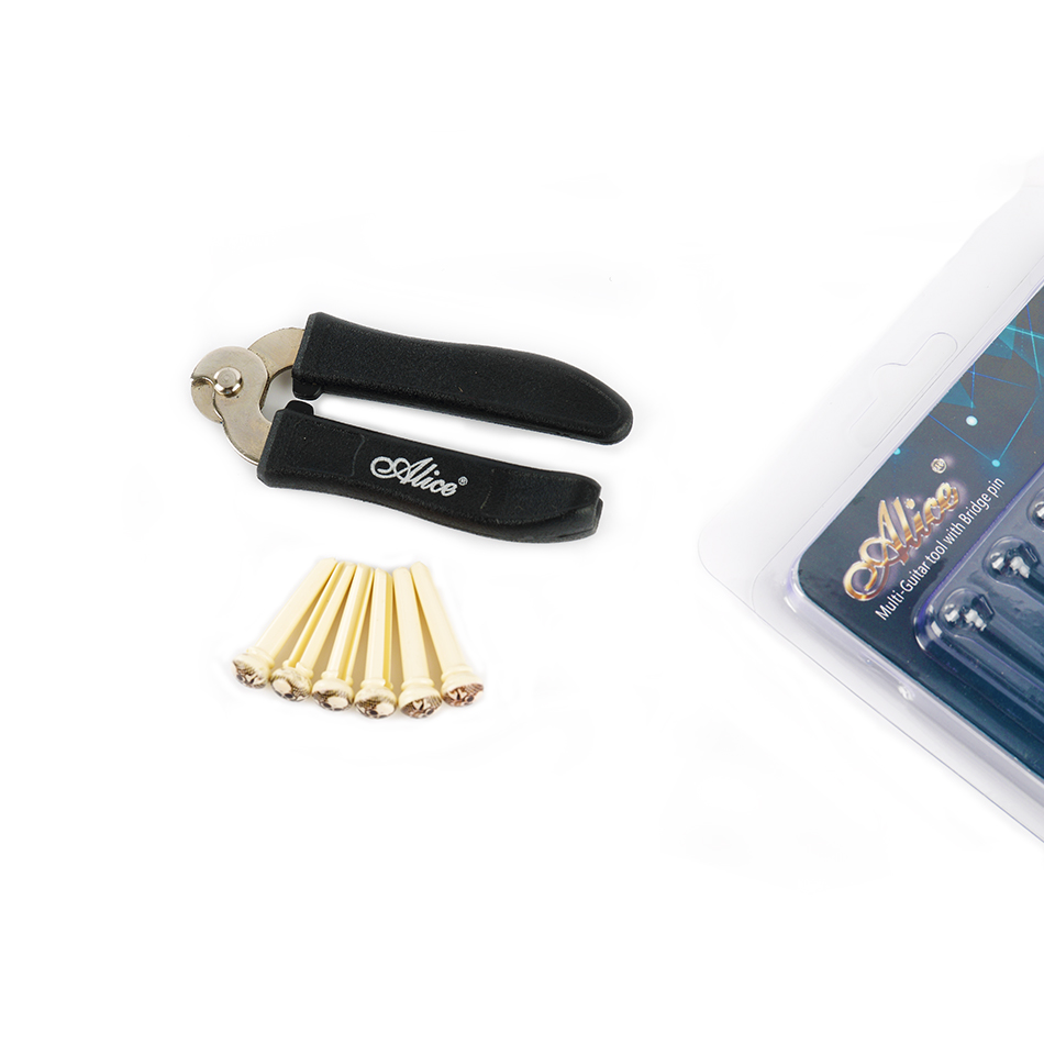 Alice Multi Guitar Tools With Function of Strings Cutter Bridge Pins Puller Hoister With 6 Skull Pins