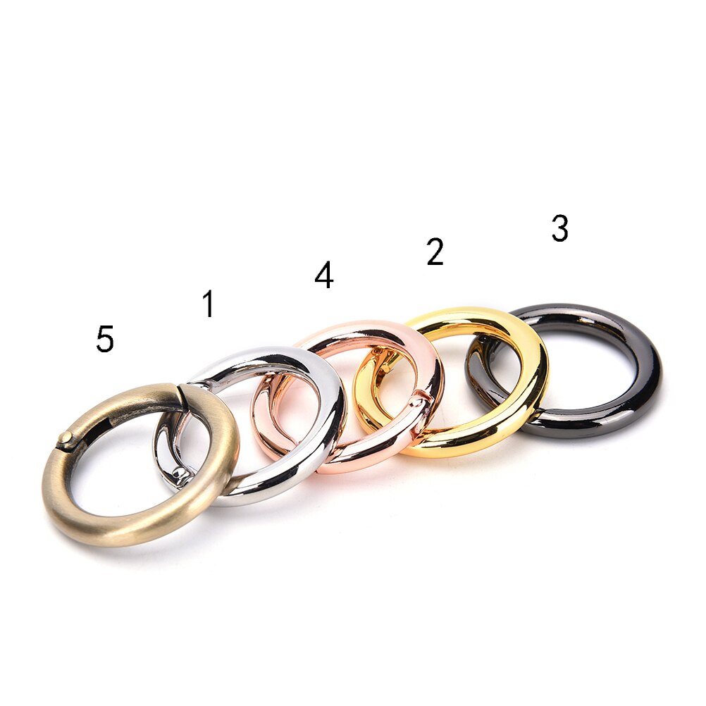 1 stk rund karabinkrok snap clip trigger fjær nøkkelring bucklespring o ring bag hook o ring for bags diy bag accessories