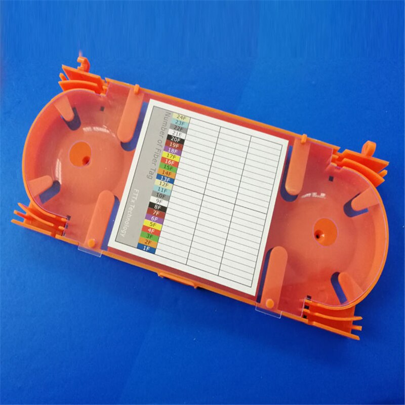 10 pcs 24 core vassoio di alta qualità in fibra di giunzione ftth ottica di plastica di fusione cassette cassetto di giunzione orange vendite della fabbrica elink