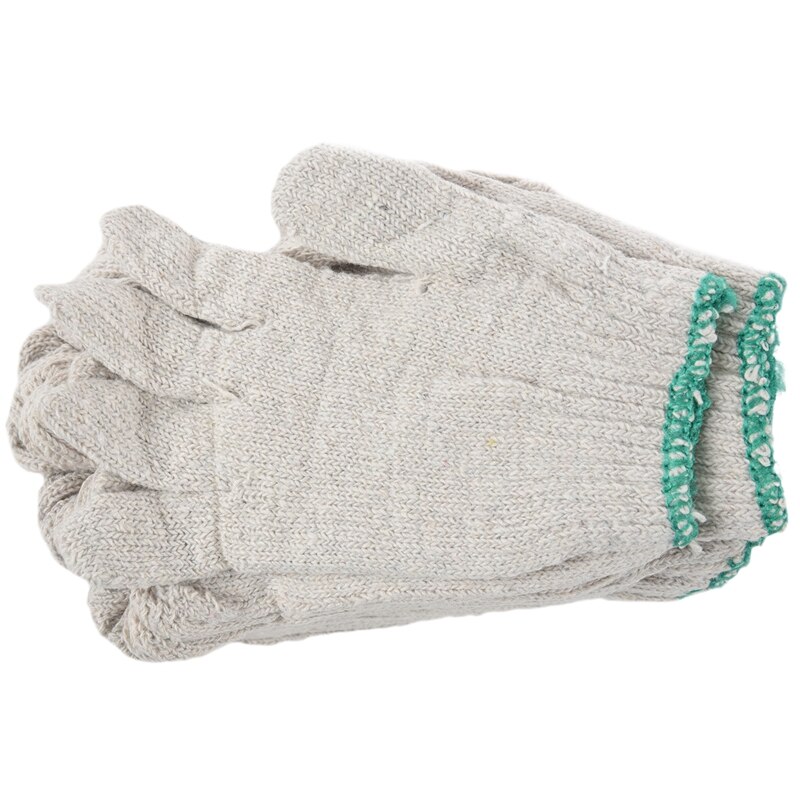 12 Pairs Wit Fabriek Industrie Gebreide Katoen Werk Bescherm Handschoenen