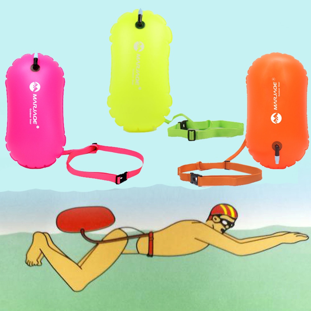 3 Kleur Zwemmen Tow Float Float Reddingsboei Air Dry Bag Zwemmen Trainning Veiligheid Mark Opblaasbare Beursgang Tas