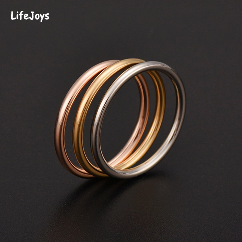 316 Roestvrij Staal Afgeronde Dunne Ringen Vrouwen Meisjes Kleine Cirkel Ring Sieraden 1.5Mm Rose Goud Zilver Kleur Maat 4 5 6 7 8 9 10 11