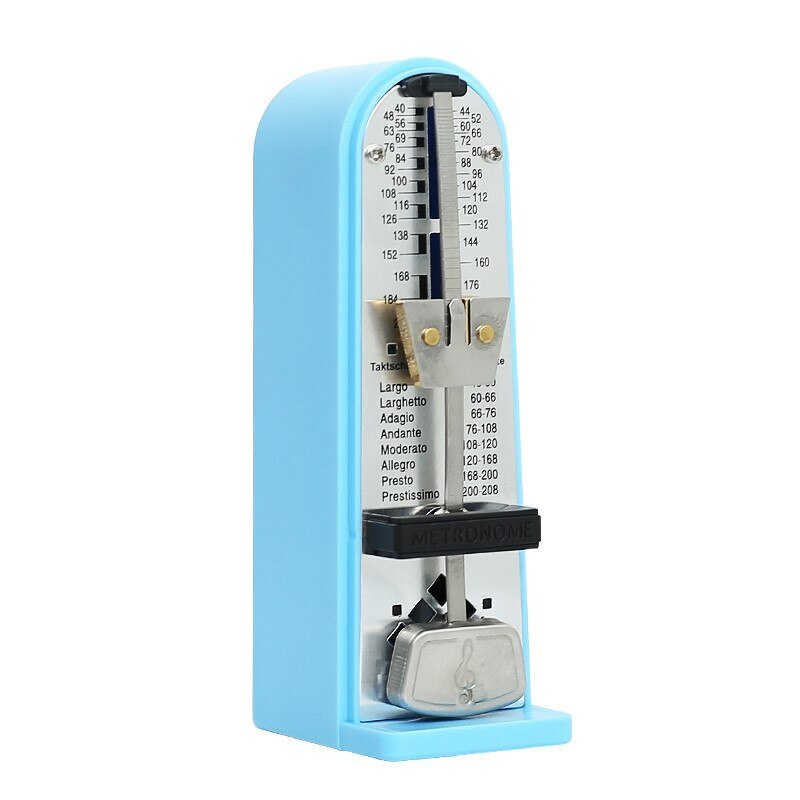 Mini Metronom für Gitarre Bass Klavier Violine Vintage Turm Typ Gitarre Metronom Glocke Ring Rhythmus Mechanische Pendel Zubehör: Blue