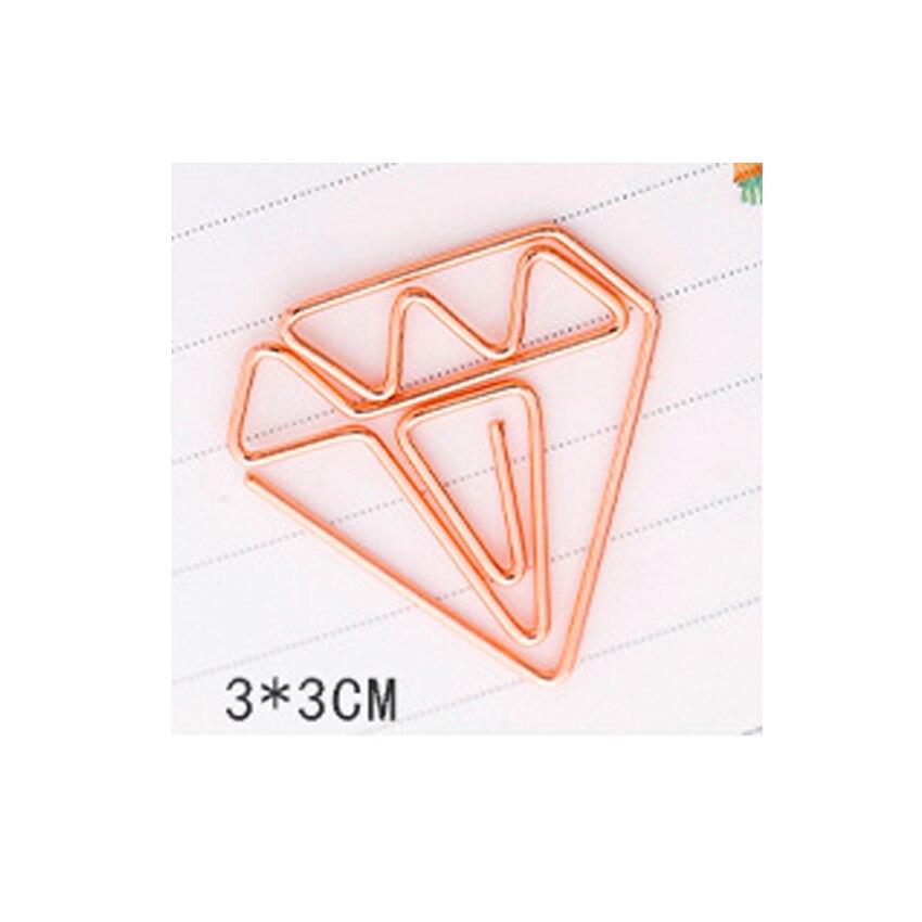 50pcs/lot Kawaii And Cute Planner Tools Metal Mini Clips Photos Stationery Metal Binder Clips: Diamond