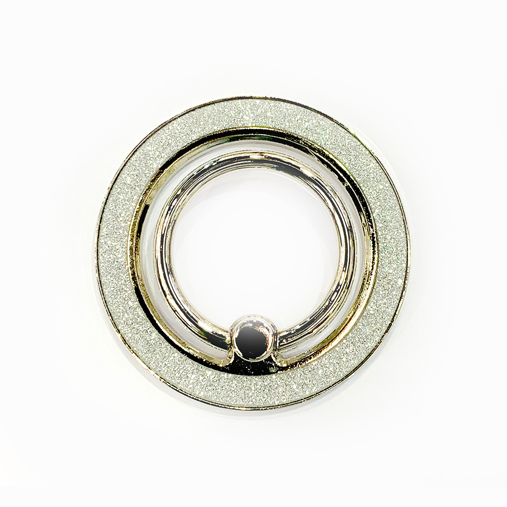 Magnesafe metalowy brokat w proszku silny magnetyczny uchwyt pierścieniowy ssący do uchwytu na telefon komórkowy z metalowym ładowaniem obrotowym 360 ° uniwersalny: Srebrny