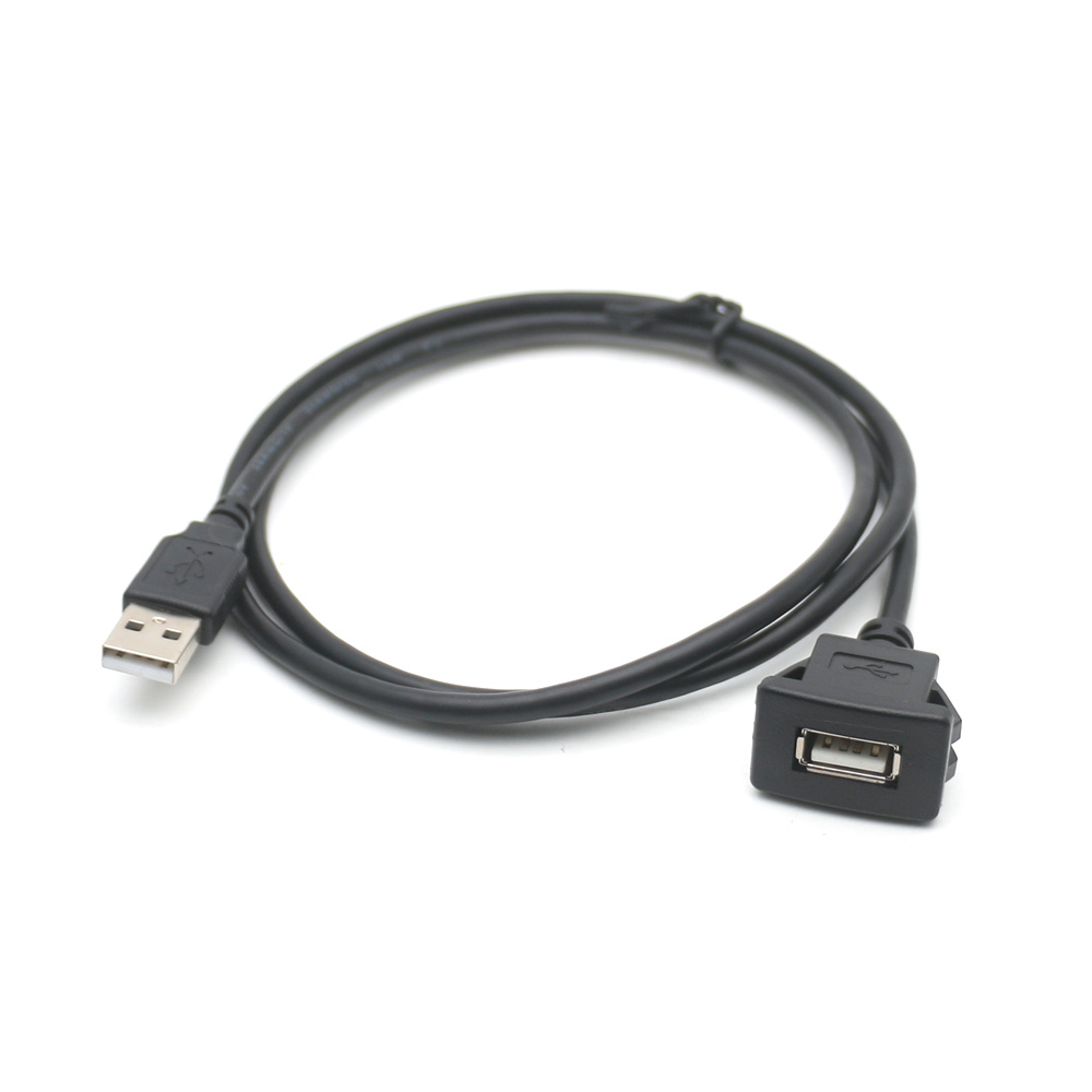 Adaptateur USB femelle pour autoradio, panneau de montage sur tableau de bord, câble d'extension pour Android, lecteur de limitation, interface, 4 broches, 6 broches: Marron