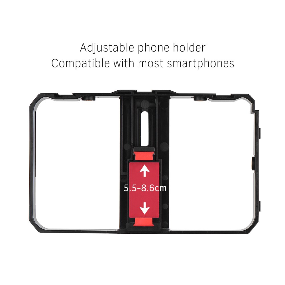 Andoer Smartphone Video KäFeige Bausatz Einschließlich 2 stücke Mini LED 6500K Füllen Lichter + Mini Mikrofon Handheld Smartphone Video halterung