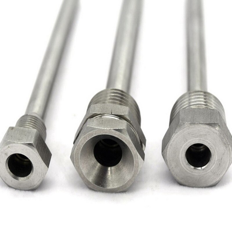 50-200mm rustfri stålbrønd 1/2 "npt gevind til temperaturfølere