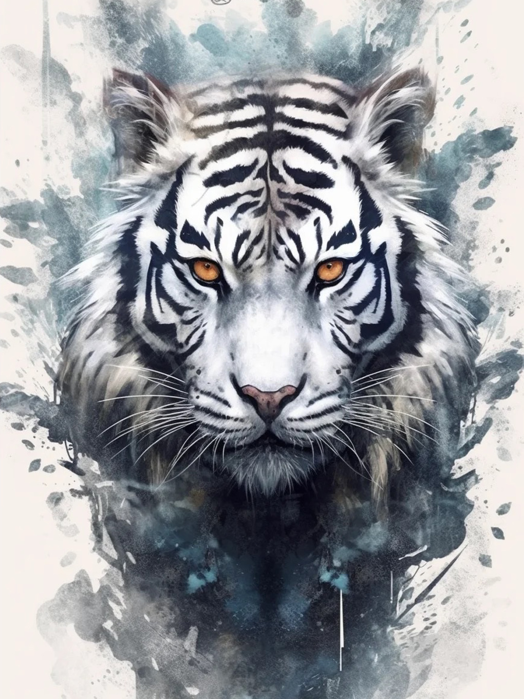 Peinture diamant 5D à faire soi-même, animaux, Lion, Koala, tigre, point de croix, perceuse complète, broderie ronde, mosaïque, image d'art en strass: WHITE