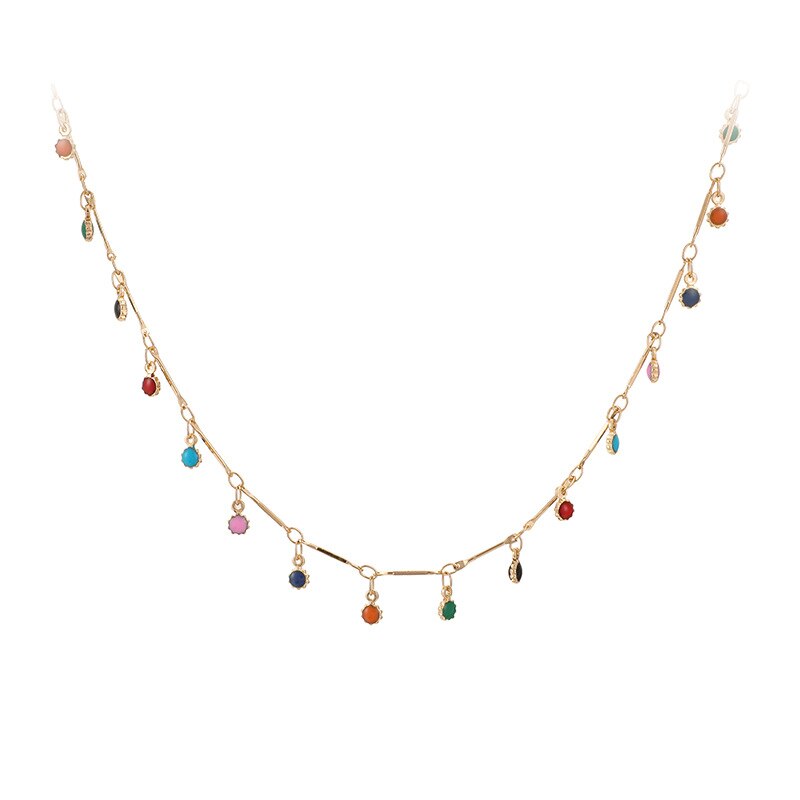 Authentieke Legering Bohemian Stijl Sleutelbeen Keten Kleurrijke Kleine Zonnebloem Ketting Voor Vrouwen Diy Sieraden
