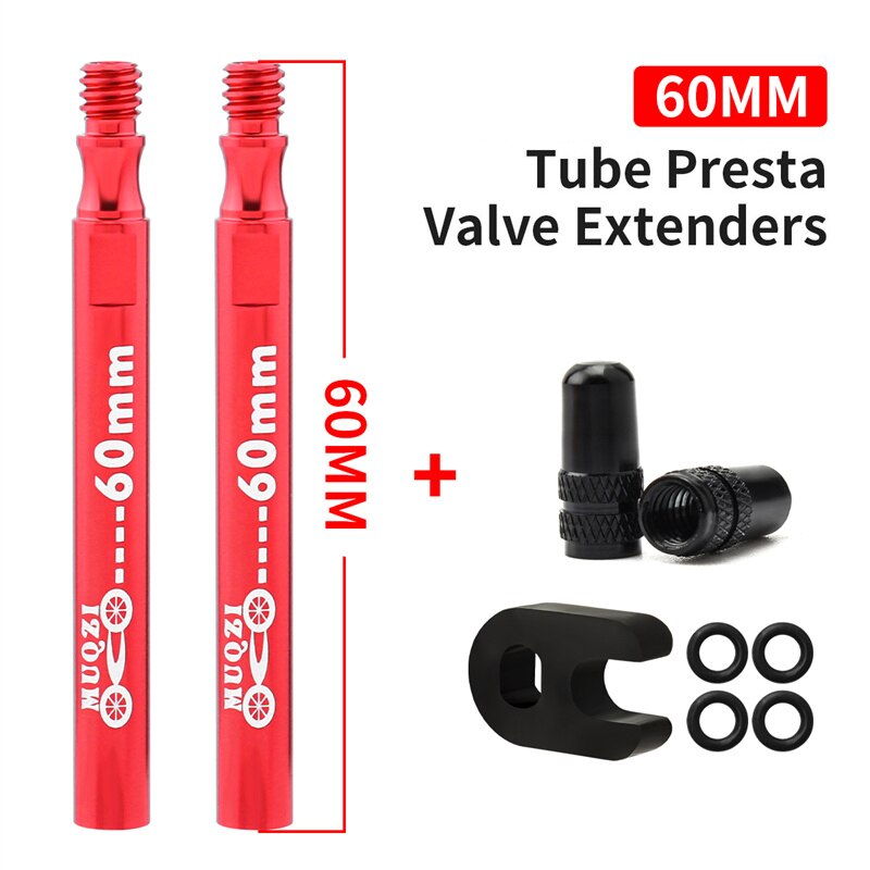 Rower zawór Presta Extender Clincher opon wymienny zawór dętka rozszerzenie Adapter zaworu z podstawowe narzędzie akcesoria rowerowe: Integrated 60mmRed
