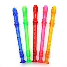 Grabador Soprano ABS de 8 agujeros transparente con tabla de limpieza de dedos para niños
