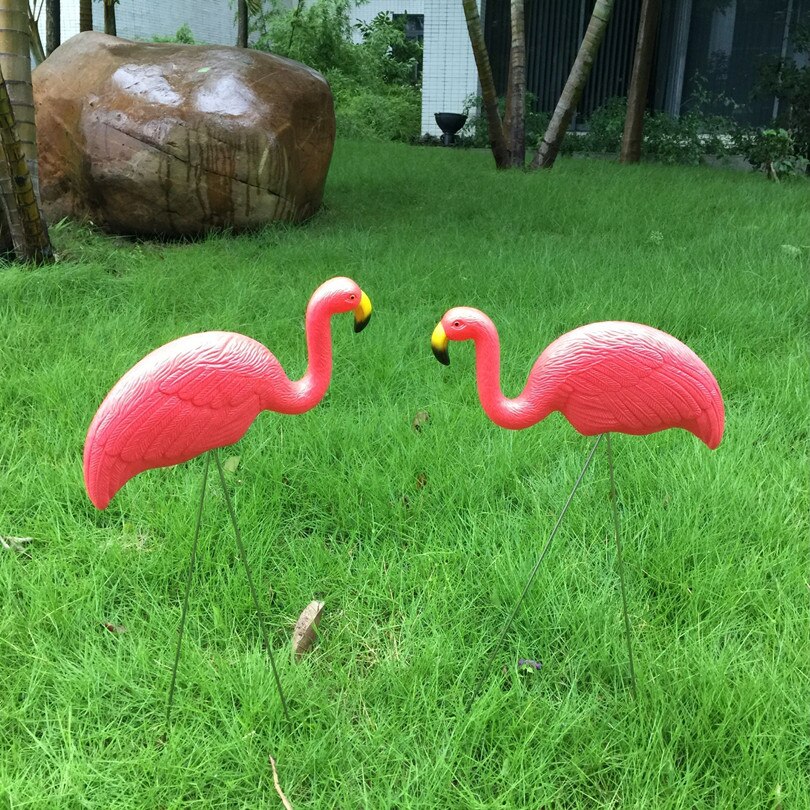 Red Plastic Flamingos Lawn Ornaments Simulation Flamingo Chick Yard Statue for Garden Decoration