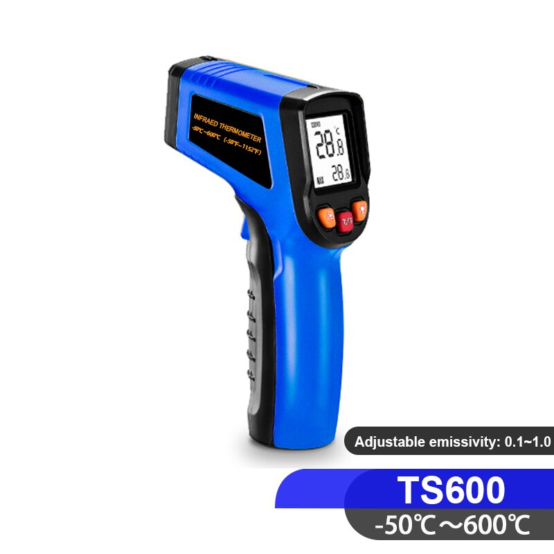 NORM 400 600 Centidegree infrared thermometer Non contact industrial and household digital Infrared Pyrometer: TS600-Blue