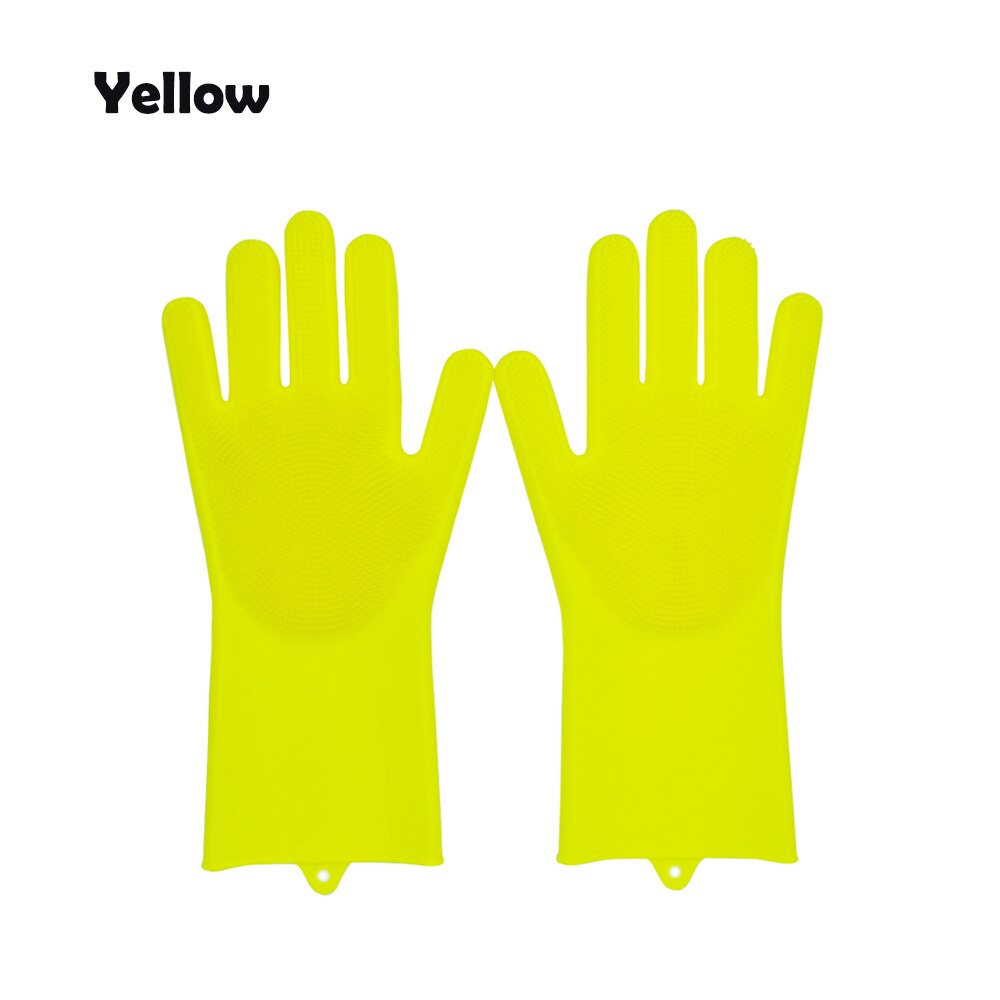 A Pair Magic Silicone Scrubber Rubber Cleaning Gloves Dusting Dish Washing Pet Care Grooming Hair Car Insulated Kitchen Helper: 3 / 1 pcs for right hand