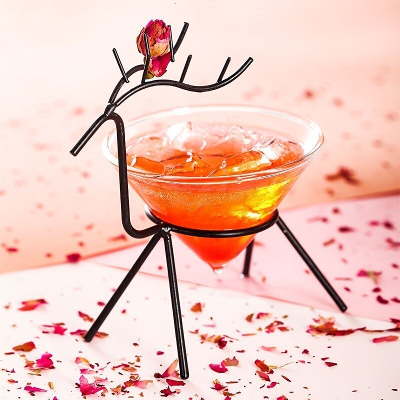 Jern kunst fawn hjort kegle split type martini glas coupe bar kreativitet charms gør-det-selv cocktail sur vin bryllup champagne underkop