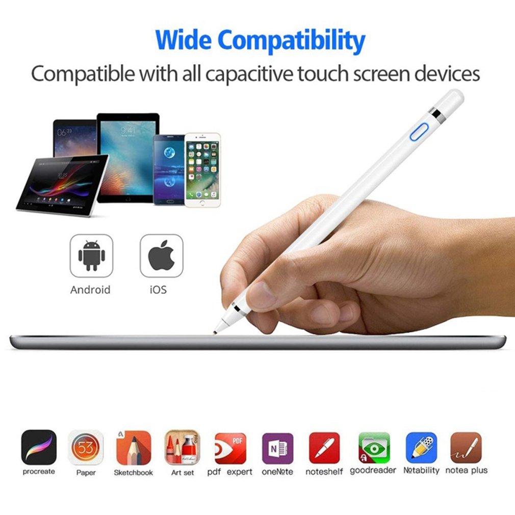 lápiz táctil Universal Stylus para Ipad, para Iphone, para Samsung, 1,4mm para Galaxy, punta de bolígrafo de alta sensibilidad, blanco para Apple