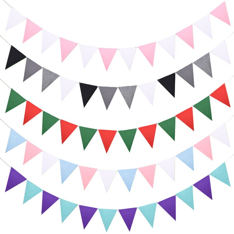 2.5m 12 flag flerfarvet vimpel banner gør-det-selv fødselsdagsfest hængende guirlande bryllup festival bunting indretning baby shower forsyning 75
