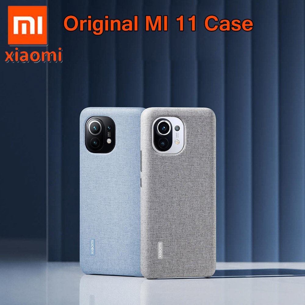 Originele Xiaomi Mi 11 Case Pu Leer/Siliconen/Kevlar Matte Shell Xiaomi Mi11 Textiel Cover Delicate Touch Voor xiaomi Mi 11