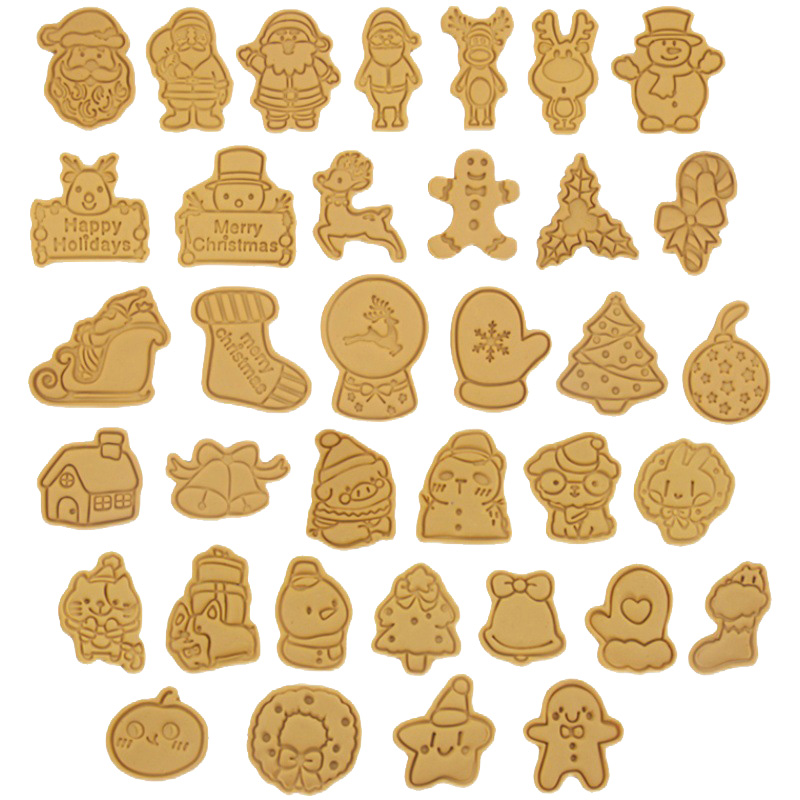 Xmas Biscuit Mallen Kerst Sokken Sneeuwvlok Gingerbread Man Kerstman Cookie Cutters Keuken Bakken Cake Decorating Gereedschap