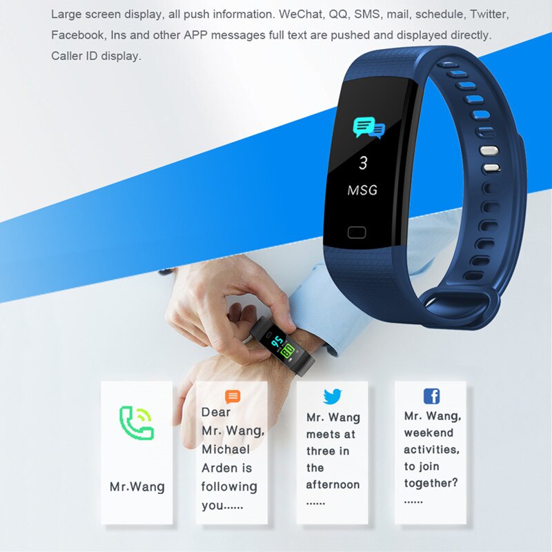 Y5 slimme band bloeddruk hartslag horloges activiteit fitness tracker armband waterdichte sport polsband smartwatch 1yw