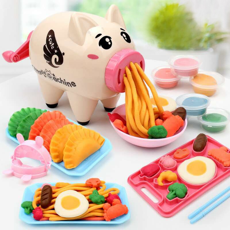 Pig Noedels Plasticine Modder Playdough Speelgoed Voor Kinderen Animal Figuur Creatieve Klei Tool Kit Mode Voor Kinderen