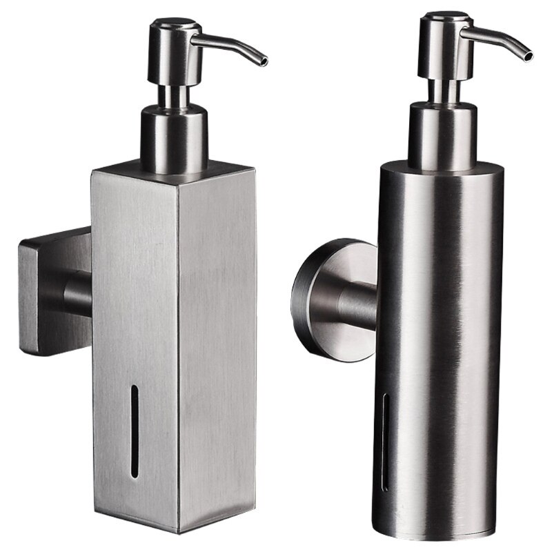 Stainless Steel Brushed Nickel Finish Soap Dispenser Bathroom Shampoo Box Soap Container Wall Mounted Soap Dispenser
