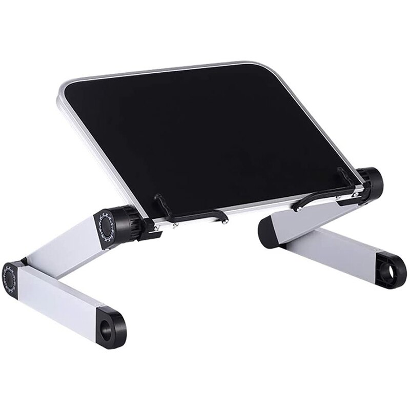Foldable Reading Book Stand Aluminum Desk Computer Stand Ergonomic with Page Paper Clips for Bed Home: Default Title