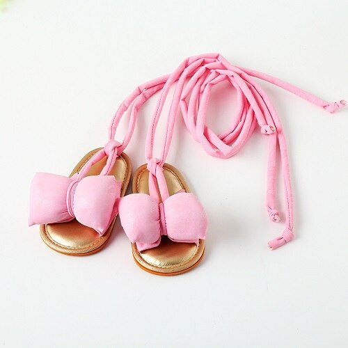 Sandálias fofas para meninas 0-18m, pu, grande, borboleta, praia, infantil, roma, prewalker, sandálias com sola de laço, sapatos de verão: Rosa / 0-6 meses