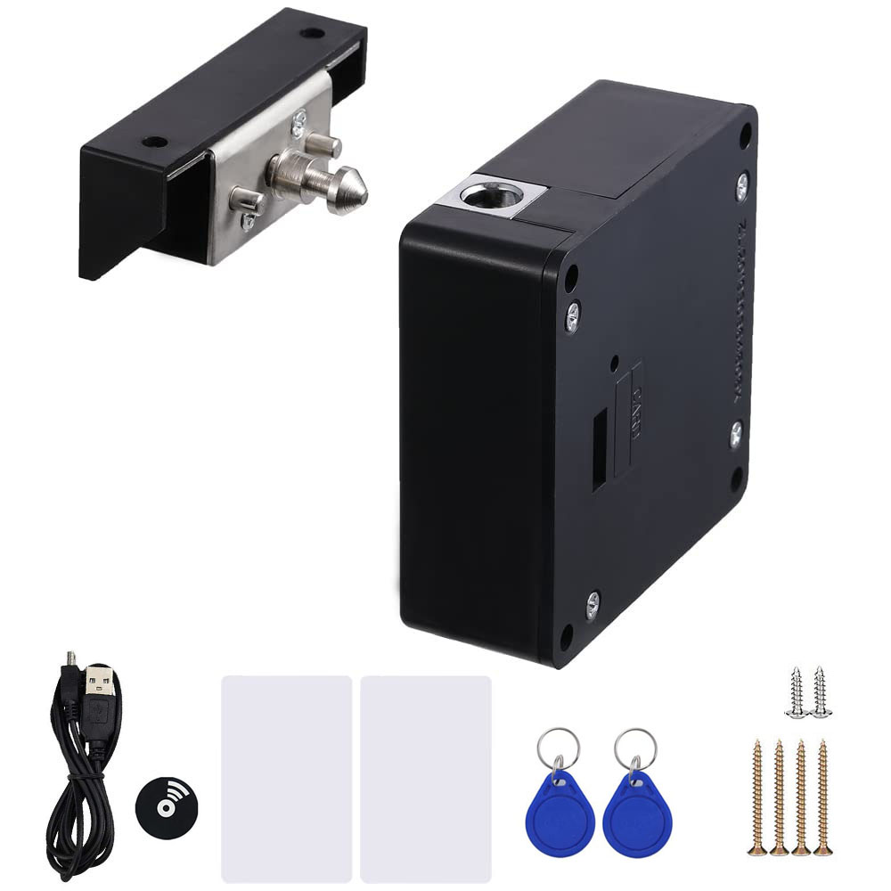 Elektronische Kast Slot Verborgen Diy Rfid Slot Met Usb Kabel Voor Houten Kast Lade Locker Kast Met 4 Sleutelkaarten/Fobs: Wit