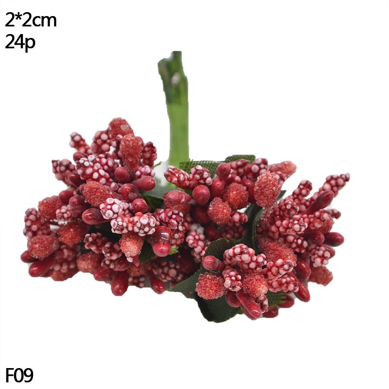Lot de 1 assortiment de baies de cerisier | Rouge, bricolage, boîte de gâteau de mariage, couronne, décoration de noël du nouvel an: F09