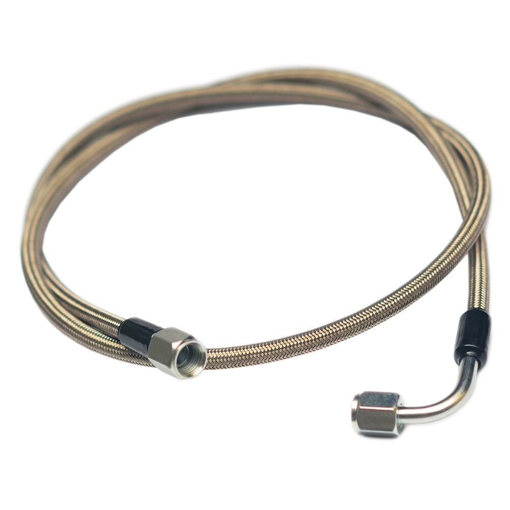 Turbocharger high flow oil feed line PTFE Steel braided turbo oil feed line 3ft lenght 4AN TEFLON 90 degree straight