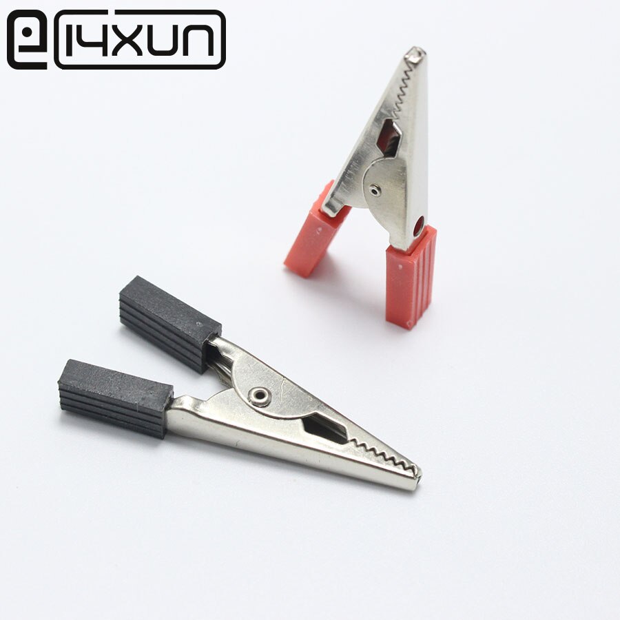 20PCS/LOT Full Insulated Crocodile Alligator Clips 50mm Plastic Handle Test Probe Metal Alligator Clips