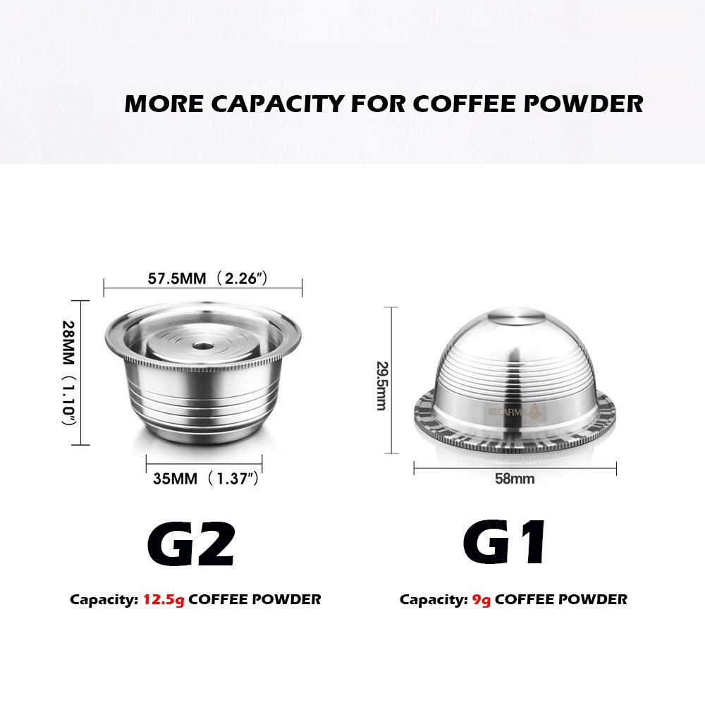 230ml genopfyldelige kaffekapsler miljøvenlige kapsler i rustfrit stål til vertuoline maskine delonghi env 150/  plus gca 1