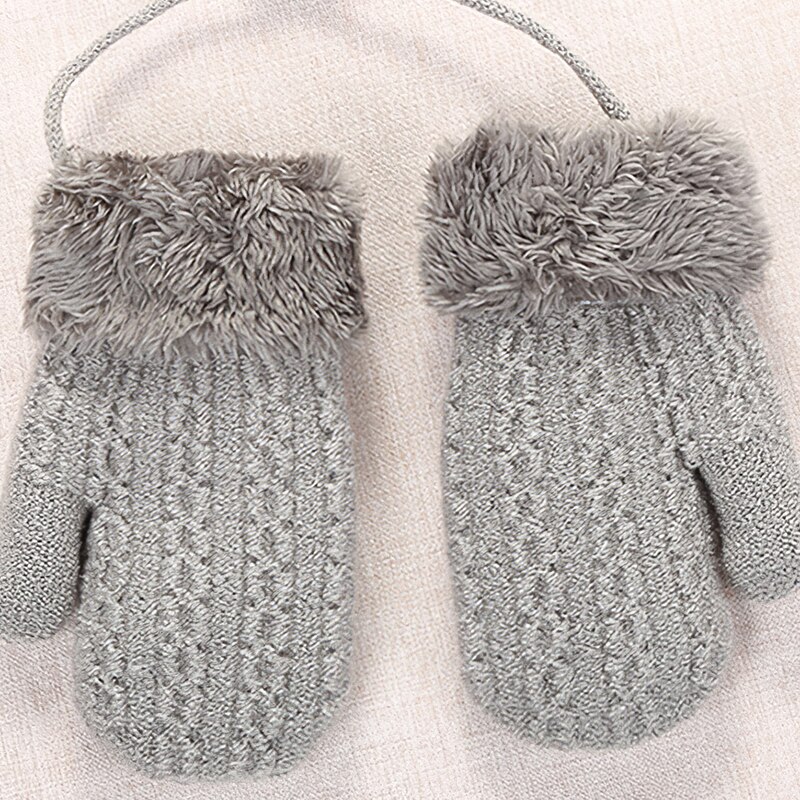 Warm Touw Volledige Vinger Wanten Handschoenen Kid Gebreide Handschoenen Jongens Thicken Breien Wanten Voor Kinderen