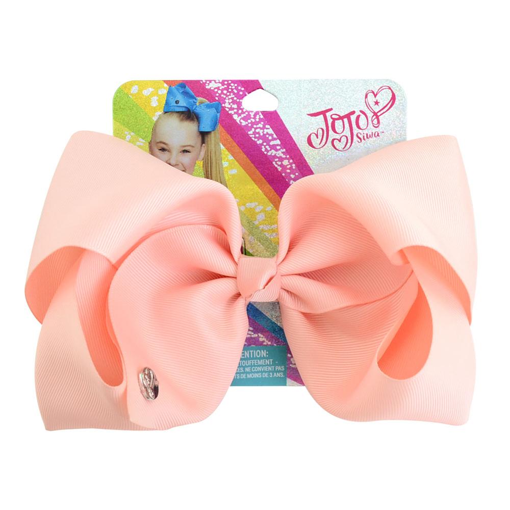 8 tommer store jojo-sløyfer jojo siwa-båndsløyfer med klips for barn jenter boutique solide hårspenner hårtilbehør: 678- j -8