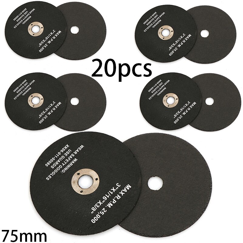 20 Stks/set 75Mm Snijden Wiel Haakse Slijper 10Mm Hole Cutter Disc Hars Tools Pro