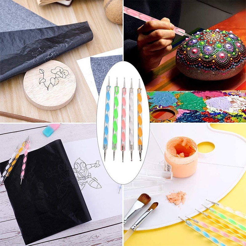 200 Vellen Graphite Papier Zwart Carbon Transfer (8.5X11.5 Inch)Tracing Papier Met 5 Pcs Stylussen