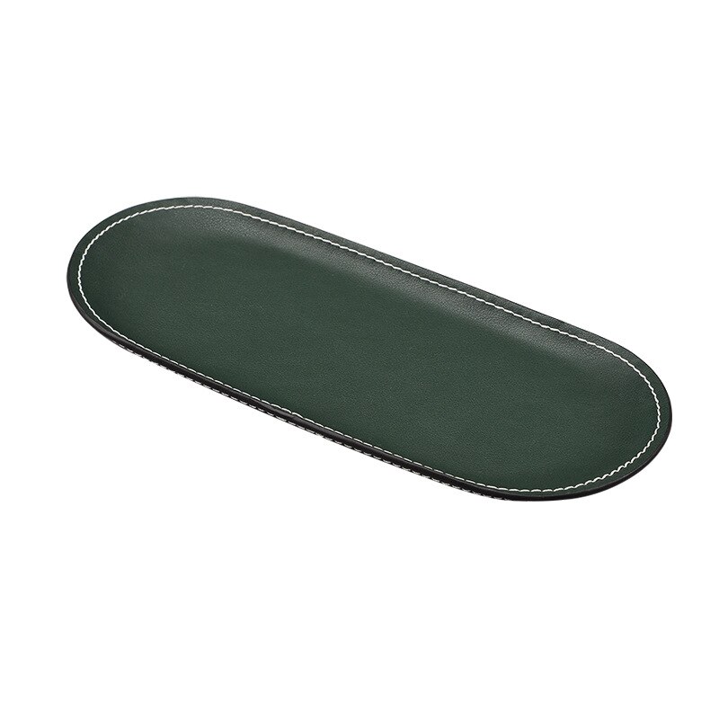 Edelstahl Leder Oval Ablage Dressing Tisch machen-hoch Schmuck Tablett Schreibtisch Organisieren Snack Lager Kasten